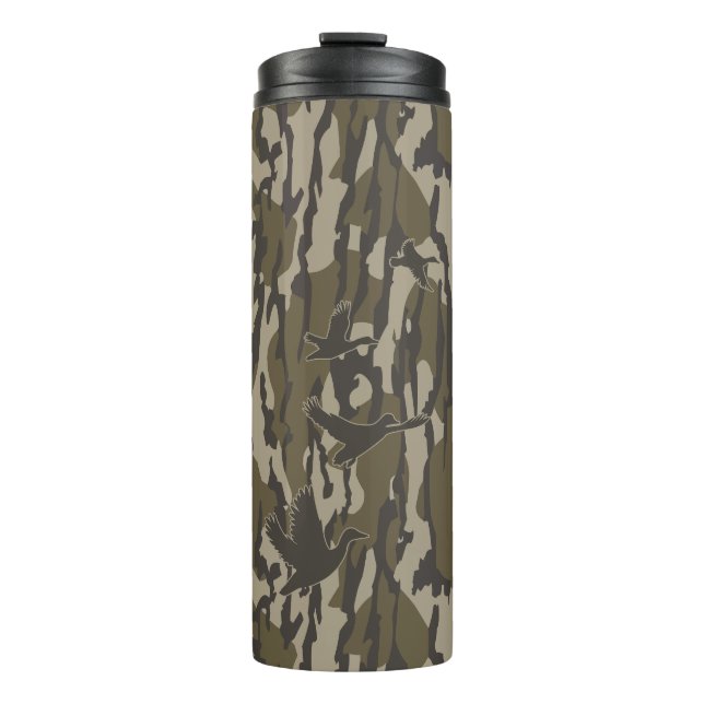Duck Hunting Camo Ducks Bottomland Camo Thermal Tumbler (Front)
