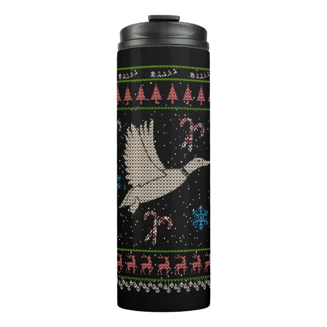 Duck Hunting Christmas Ugly Sweater Duck Hunter Thermal Tumbler (Front)