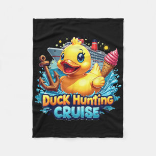 Duck Hunting Cruise Hunter Rubber Duckie Summer Bo Fleece Blanket