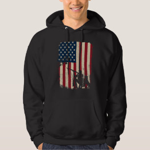 Duck Hunting Distressed Patriotic American Flag  H Hoodie