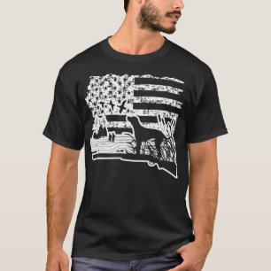 Duck Hunting Flag bulldog dog T-Shirt