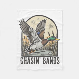 Duck Hunting Flying Mallard Duck Hunting Season Fleece Blanket