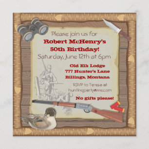 Duck Hunting Invitation with wood frame