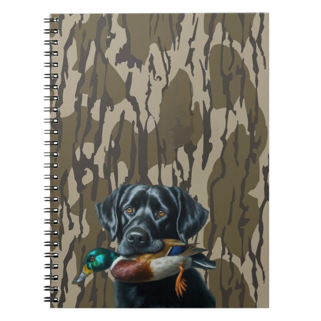 Duck Hunting Labrador Retriever Bottomland Camo Notebook (Front)