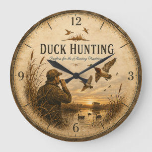 Duck Hunting Large Clock