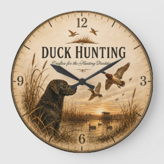 Duck Hunting  Large Clock