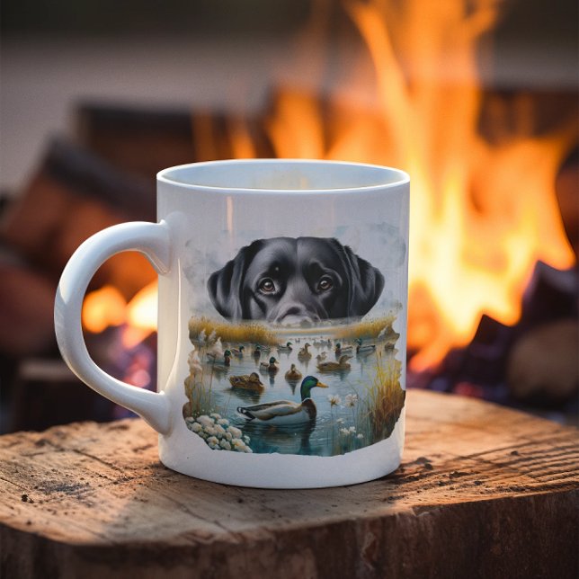 Duck Hunting Loyal Retriever Mallard Marsh  Coffee Mug (Duck Hunting Working Dog Black Lab Marsh Coffee Mug)