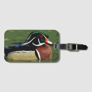 Duck Hunting Luggage Tag, Wood Duck Tag