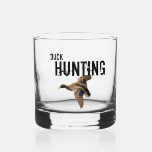 Duck Hunting Mallard Outdoors Sport Hobby Whiskey Glass