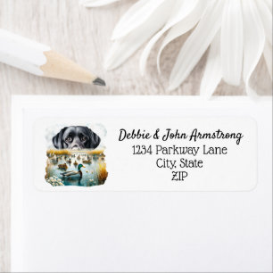 Duck Hunting Retrieve Working Dog Marsh Return Address Label
