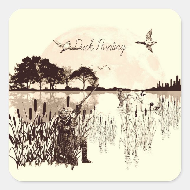 Duck Hunting  Square Sticker (Front)