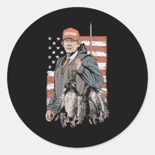 Duck Hunting Trump Camo Hello Hunting Season Us Fl Classic Round Sticker