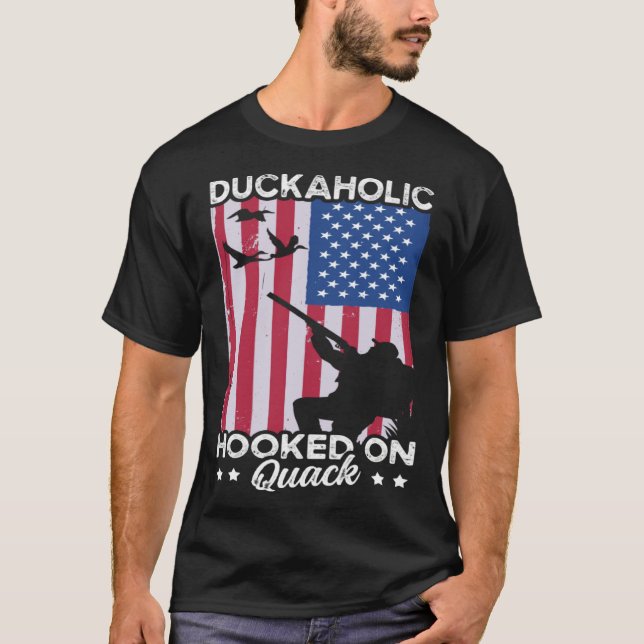 Duck Hunting Waterfowl Hunting Duckaholic Quack T-Shirt (Front)