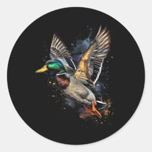 Duck Hunting Waterfowl Mallard Duck Hunter 4  Classic Round Sticker