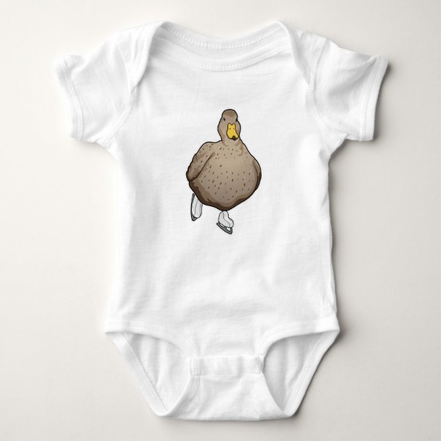 Duck Ice skating Ice skates Baby Bodysuit (Front)