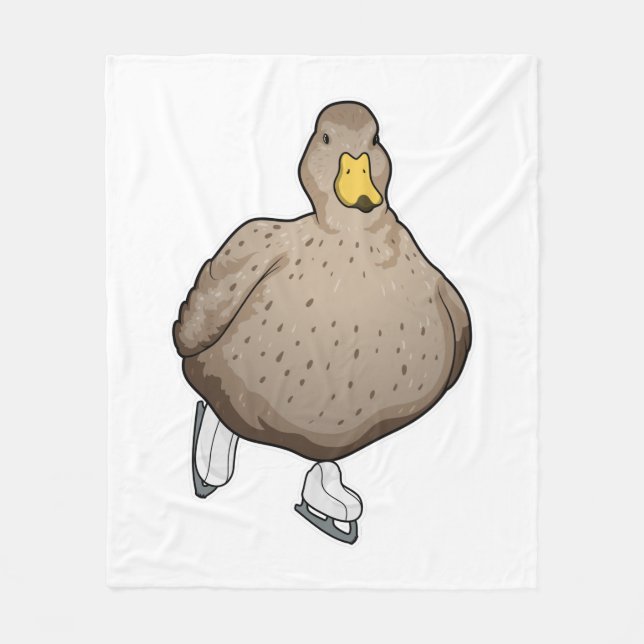 Duck Ice skating Ice skates Fleece Blanket (Front)