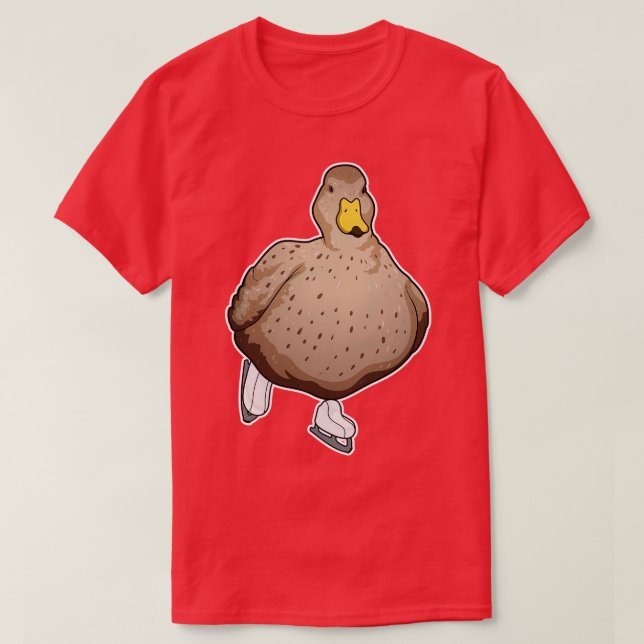 Duck Ice skating Ice skates T-Shirt (Design Front)
