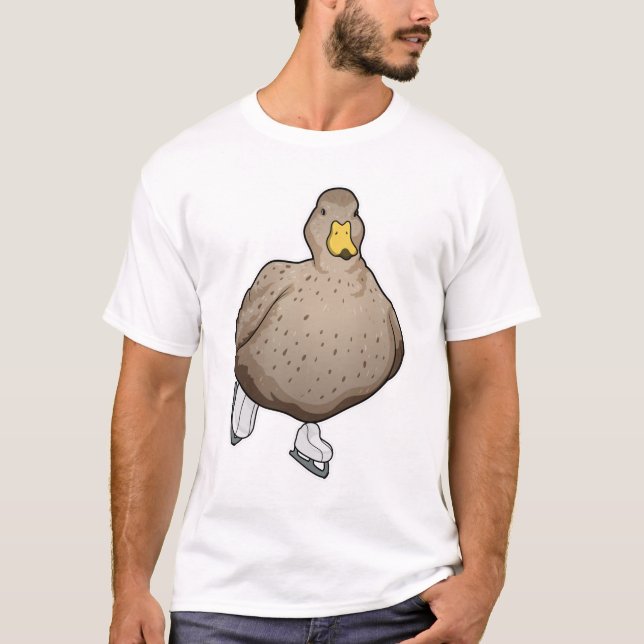 Duck Ice skating Ice skates T-Shirt (Front)