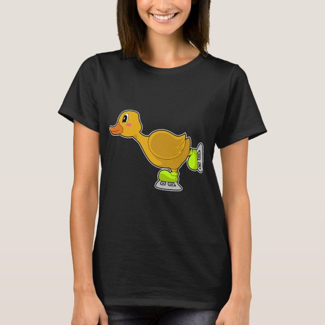 Duck Ice skating Ice skates Winter sports T-Shirt (Front)