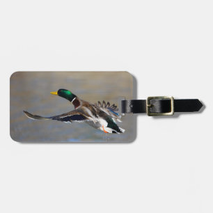 duck in flight luggage tag