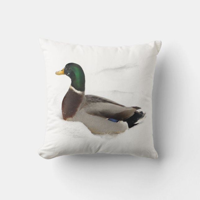 Duck in Snow Cushion (Front)