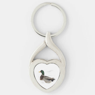 Duck in Snow Key Ring