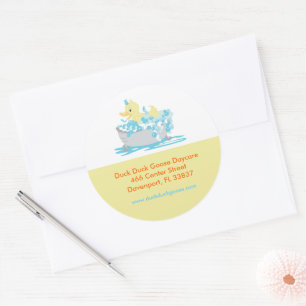 Duck in Tub Daycare Childcare Customised Classic Round Sticker