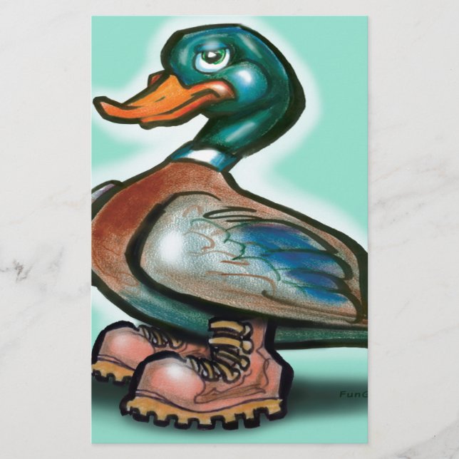 Duck in Work Boots Stationery (Front)