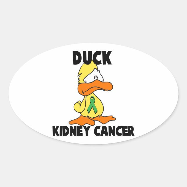 Duck Kidney Cancer Oval Sticker (Front)