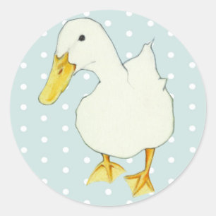 Duck Kiss dots Round Sticker