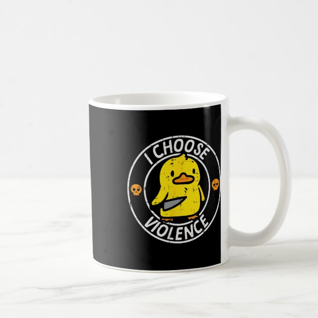 Duck Knife I Choose Funny Sarcasm Joke Humour Gag  Coffee Mug (Right)