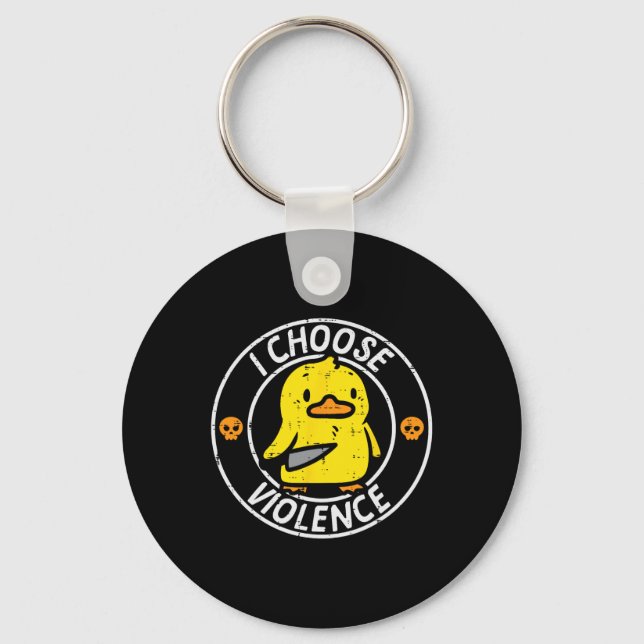 Duck Knife I Choose Funny Sarcasm Joke Humour Gag  Key Ring (Front)