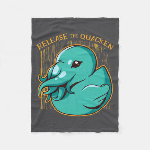 Duck Kraken Release The Quacken Funny Rubber Boxer Fleece Blanket