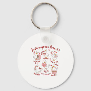 Duck Love 67 Goose Valentine Lover Funny Valentine Key Ring