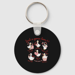Duck Love 67 Goose Valentine Lover Funny Valentine Key Ring