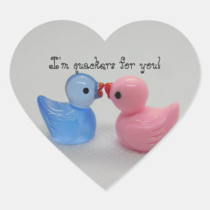 Duck Love Heart Sticker