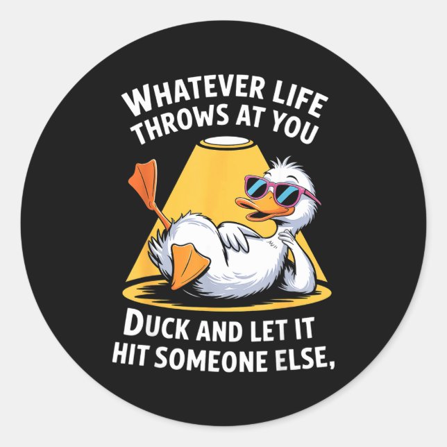 Duck Lover Funny Quote For Men Women Boys Kids Gra Classic Round Sticker (Front)