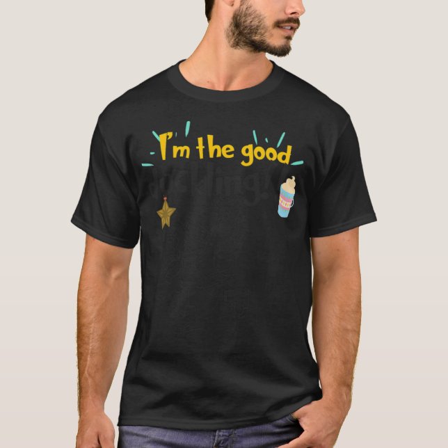 Duck Lover Im the Good Duckling black lab puppy pe T-Shirt (Front)