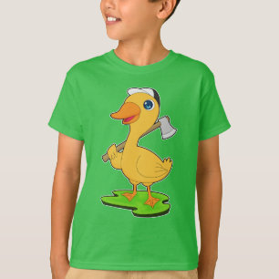 Duck Lumberjack Axe Forest T-Shirt