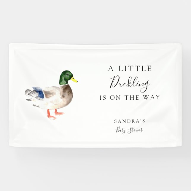 Duck Mallard Baby Shower Custom Welcome Banner (Horizontal)
