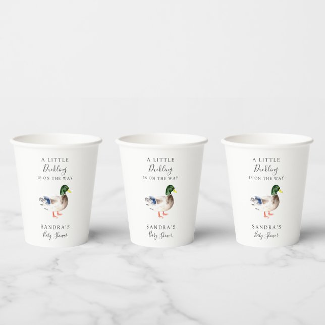 Duck Mallard Baby Shower Little Duckling Simple Paper Cups (Multi)