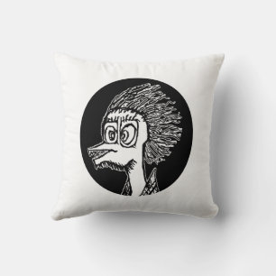 Duck man portrait sketchy drawing cushion