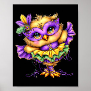 Duck Mardi Gras Nola Mask Beads Cute Kids Boys Gir Poster