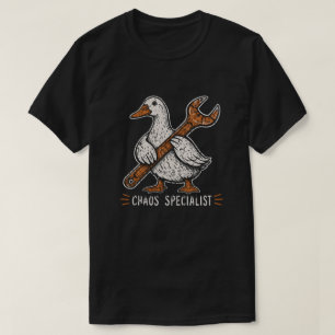Duck Mechanic Wrench Vintage Humour T-Shirt