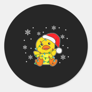 Duck Merry Christmas Winter Animals Duck Classic Round Sticker