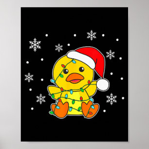 Duck Merry Christmas Winter Animals Duck Poster