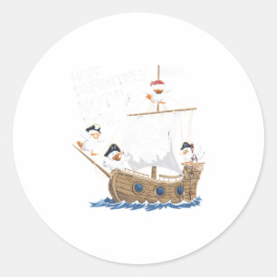 Duck Most Definitely Not All In A Row Mental Healt Classic Round Sticker