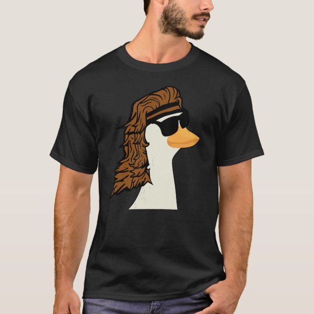 Duck Mullet Funny Mullet Haircut T-Shirt (Front)