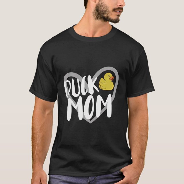Duck Mum Heart Funny Duck Lover T-Shirt (Front)