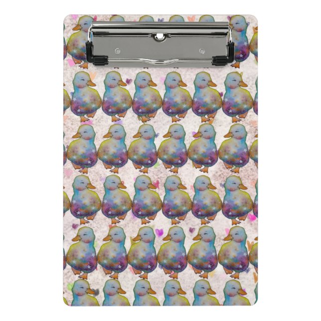 Duck named Rainbow Mini Clipboard (Front)